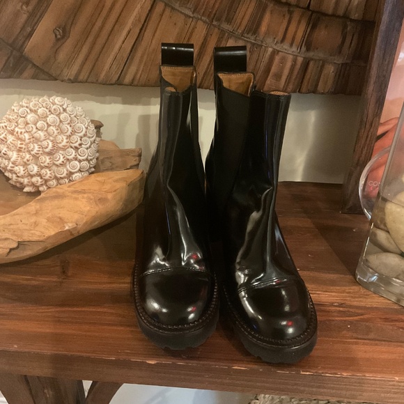 See by Chloe Women’s Mallory Lug-Sole Leather Boots, Color Black, Size EU 40 - Picture 5 of 8